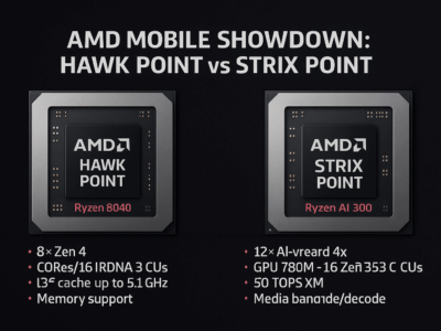 Comparing AMD Hawk Point vs Strix Point Specs