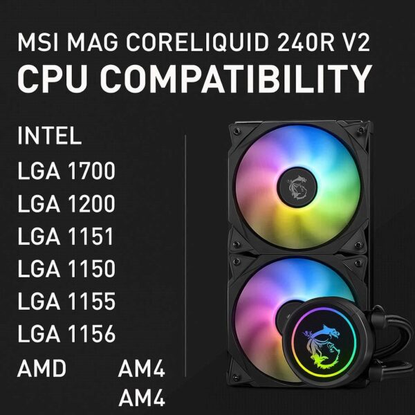 MSI MAG CORELIQUID 240R V2 CPU Compatibility