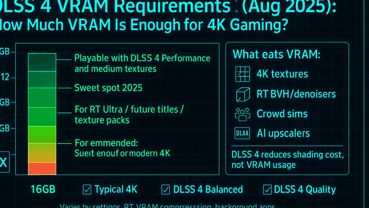 DLSS 4 VRAM Requirements (Aug 2025): How Much VRAM is Enough for 4K Gaming?