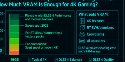 DLSS 4 VRAM Requirements (Aug 2025): How Much VRAM is Enough for 4K Gaming?
