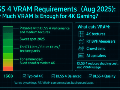 DLSS 4 VRAM Requirements (Aug 2025): How Much VRAM is Enough for 4K Gaming?