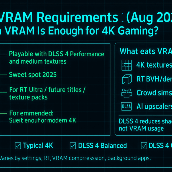 DLSS 4 VRAM Requirements (Aug 2025): How Much VRAM is Enough for 4K Gaming?