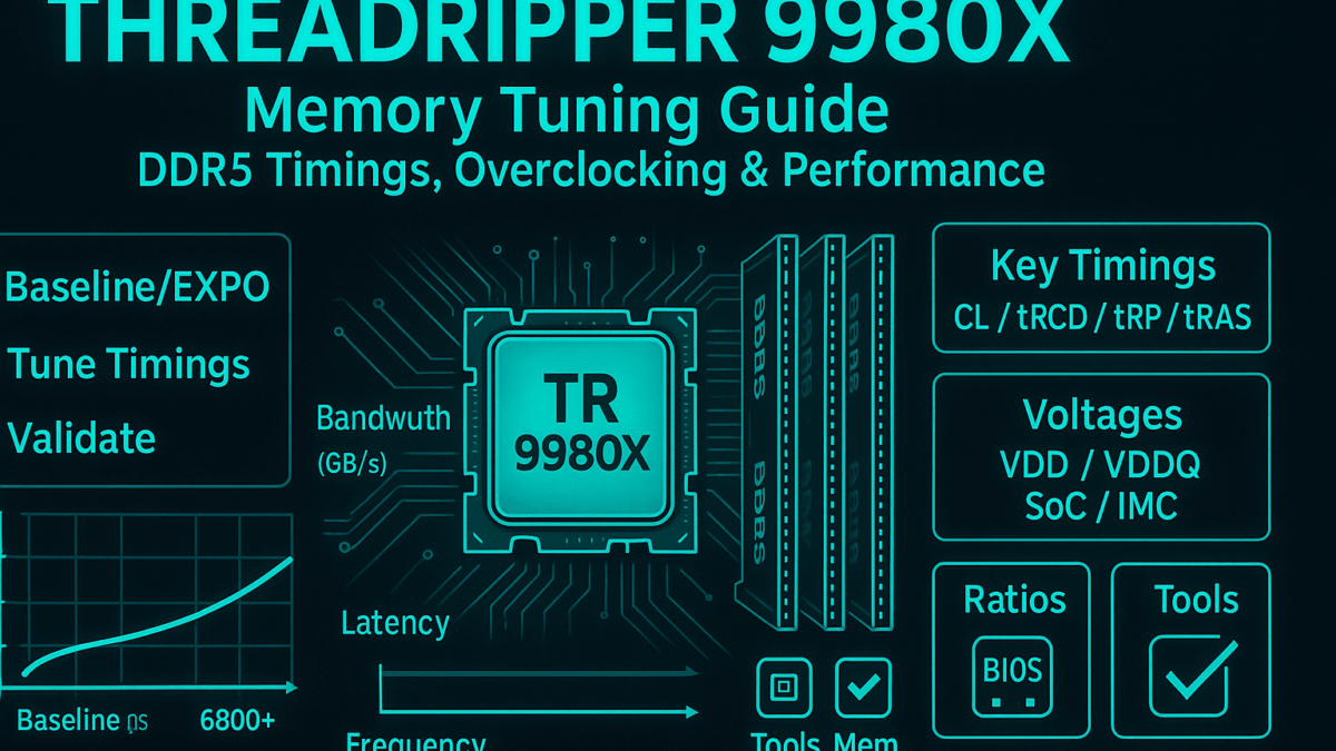 Threadripper 9980X Memory Tuning Guide: DDR5 Timings, Overclocking & Performance