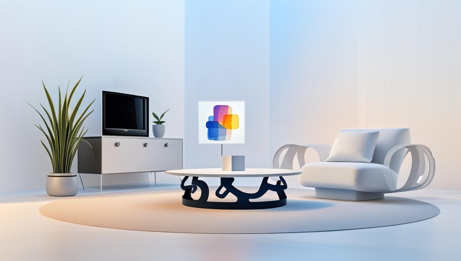 Stylized image of a modern laptop with AI icons