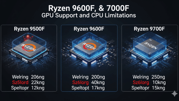 Ryzen 9500F, 9600F, & 9700F GPU Support and CPU Limitations