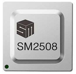 Stylized image of the SM2508 controller chip