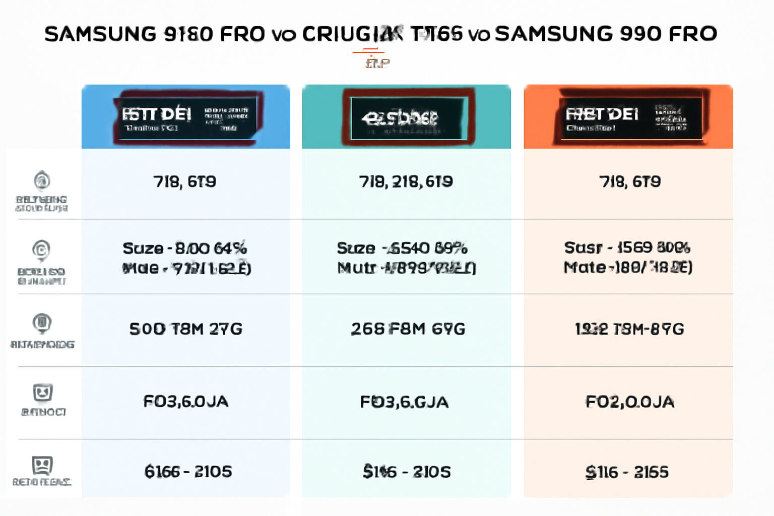 SSD Comparison: 9100 Pro, T705, 990 Pro