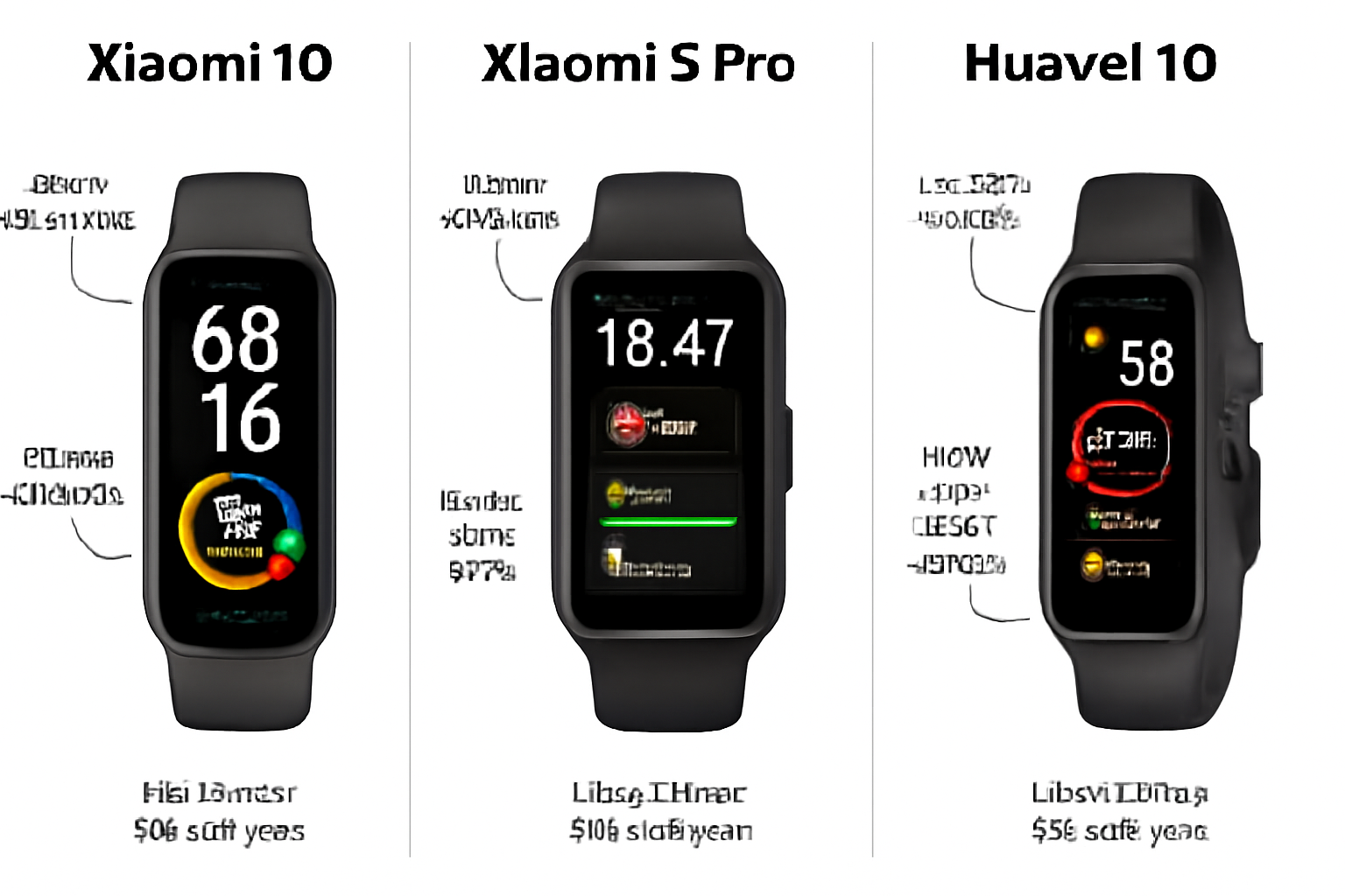 Comparing Xiaomi Band 10 vs 9 Pro vs Huawei Band 10 Specs