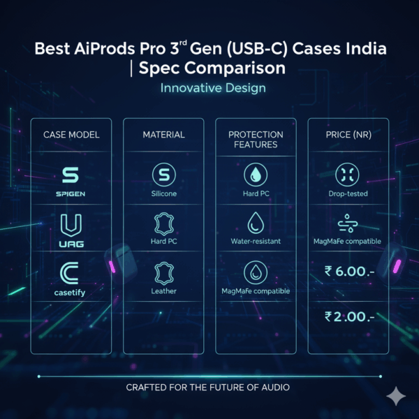 Best AirPods Pro 3rd Gen (USB-C) Cases India (Oct 2025) - Faceofit Comparison & Review