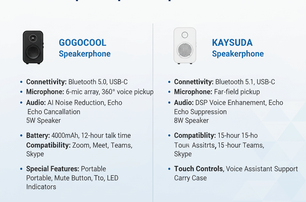 Compare GOGOCOOL vs. KAYSUDA Speakerphone Specs Guide