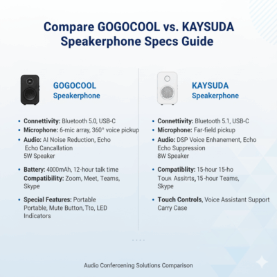 Compare GOGOCOOL vs. KAYSUDA Speakerphone Specs Guide