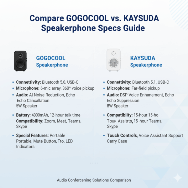 Compare GOGOCOOL vs. KAYSUDA Speakerphone Specs Guide