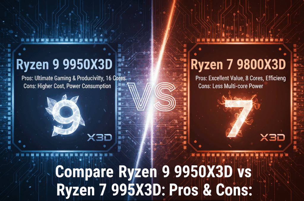 Compare Ryzen 9 9950X3D vs Ryzen 7 9800X3D Pros & Cons