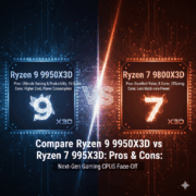 Compare Ryzen 9 9950X3D vs Ryzen 7 9800X3D Pros & Cons