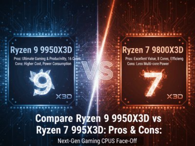 Compare Ryzen 9 9950X3D vs Ryzen 7 9800X3D Pros & Cons