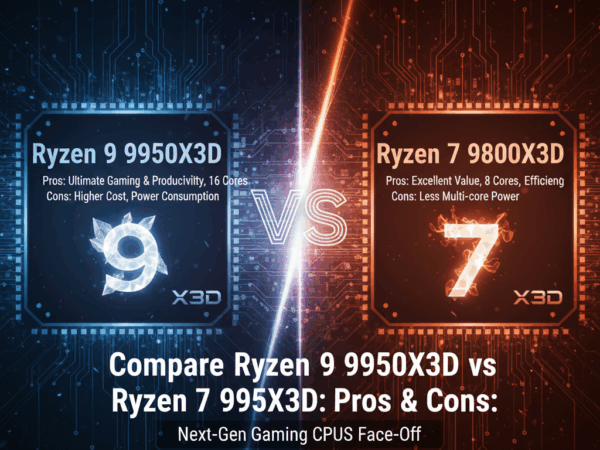 Compare Ryzen 9 9950X3D vs Ryzen 7 9800X3D Pros & Cons