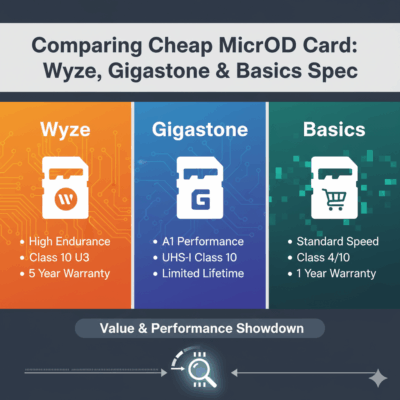 Comparing Cheap MicroSD Card Wyze, Gigastone & Basics Spec