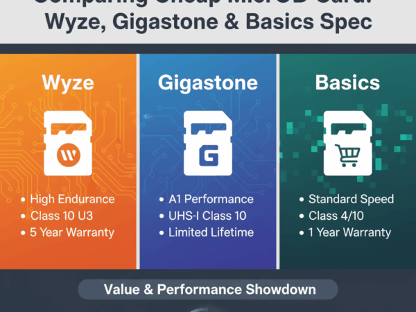 Comparing Cheap MicroSD Card Wyze, Gigastone & Basics Spec