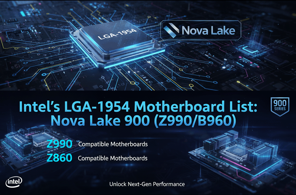 Intel's LGA-1954 Motherboard List Nova Lake 900 (Z990B960)