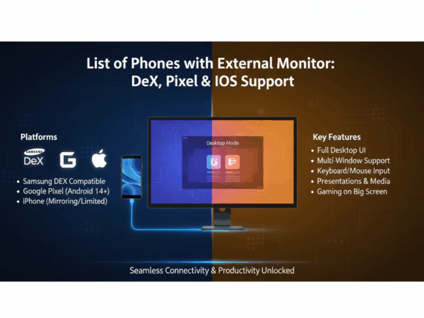 List of Phones with External Monitor DeX, Pixel & iOS Support