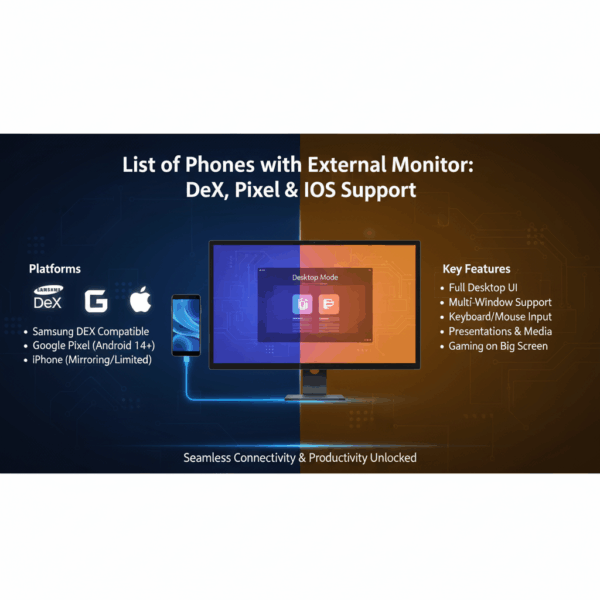 List of Phones with External Monitor DeX, Pixel & iOS Support