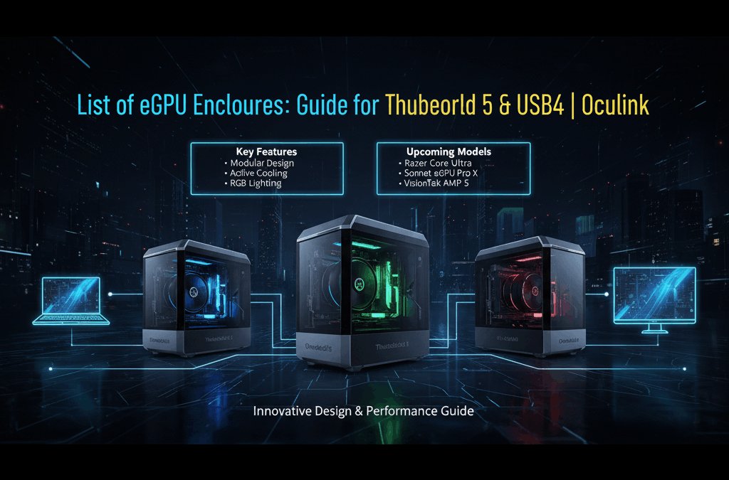List of eGPU Enclosures Guide for Thunderbolt 5 & USB4 Oculink