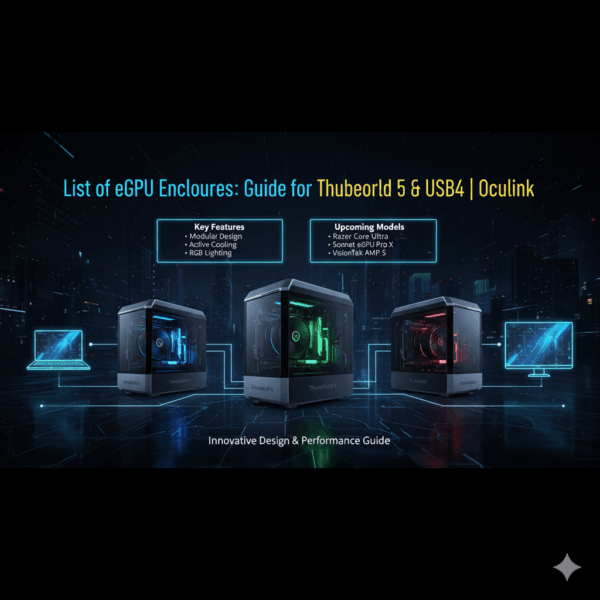 List of eGPU Enclosures Guide for Thunderbolt 5 & USB4 Oculink