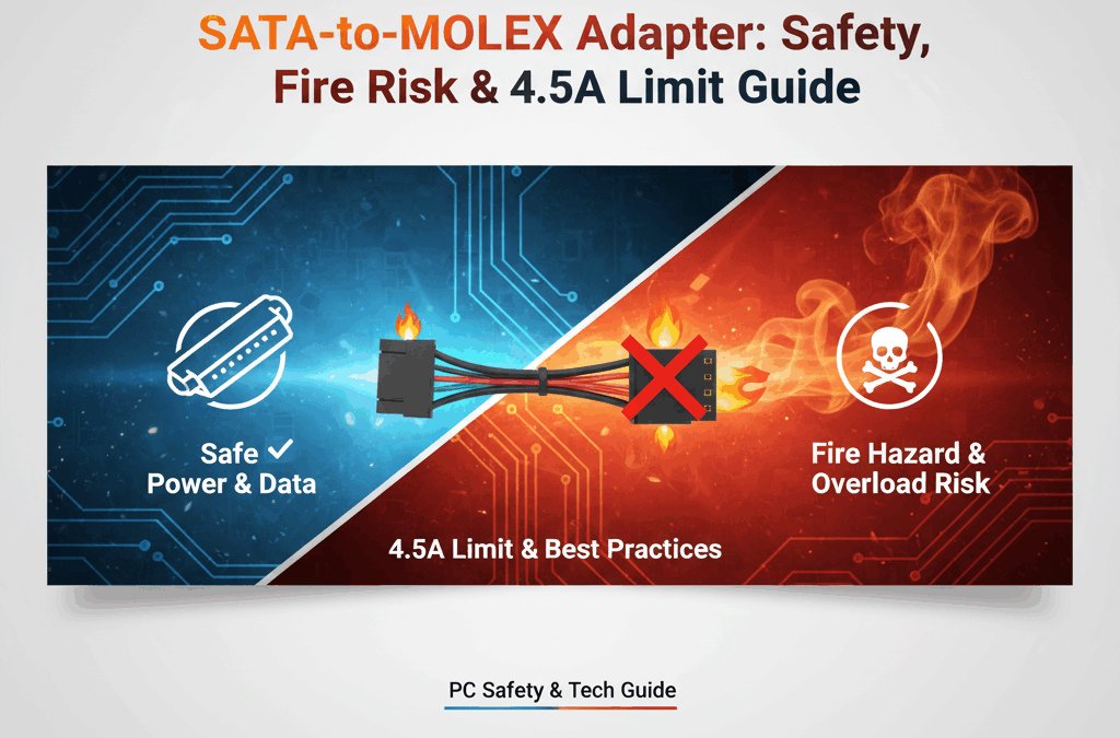 SATA-to-MOLEX Adapter Safety, Fire Risk & 4.5A Limit Guide
