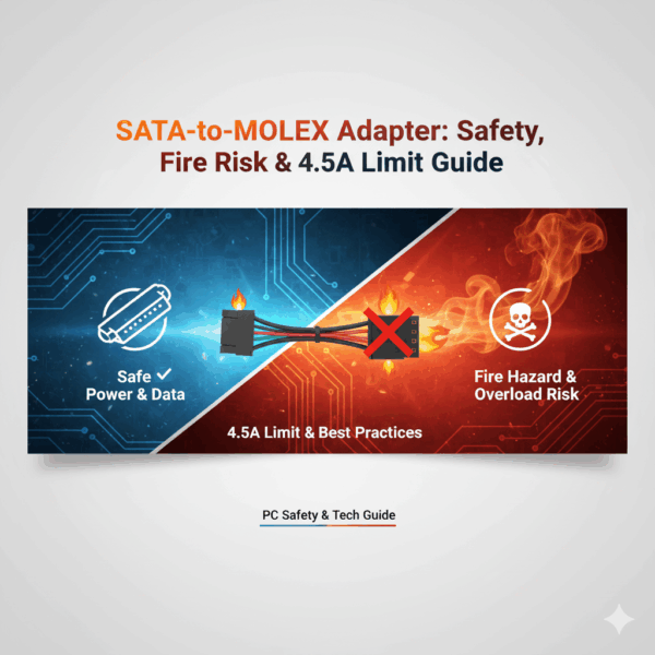 SATA-to-MOLEX Adapter Safety, Fire Risk & 4.5A Limit Guide