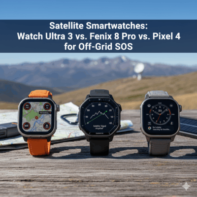 Satellite Smartwatches Watch Ultra 3 vs. Fenix 8 Pro vs. Pixel 4 for Off-Grid SOS
