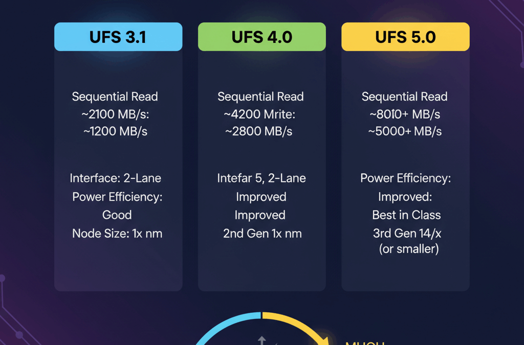 UFS 5.0 vs 4.0 vs 3.1 The Definitive 2025 Speed & Spec Comparison