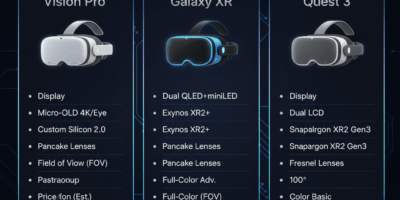 Vision Pro vs Galaxy XR vs Quest 3 2025 XR Specs Comparison