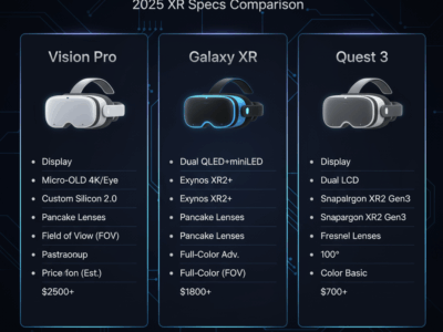 Vision Pro vs Galaxy XR vs Quest 3 2025 XR Specs Comparison