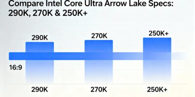 Compare Intel Core Ultra Arrow Lake Specs 290K, 270K & 250K+