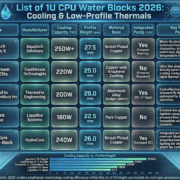 List of 1U CPU Water Blocks 2026 Cooling & Low-Profile Thermals