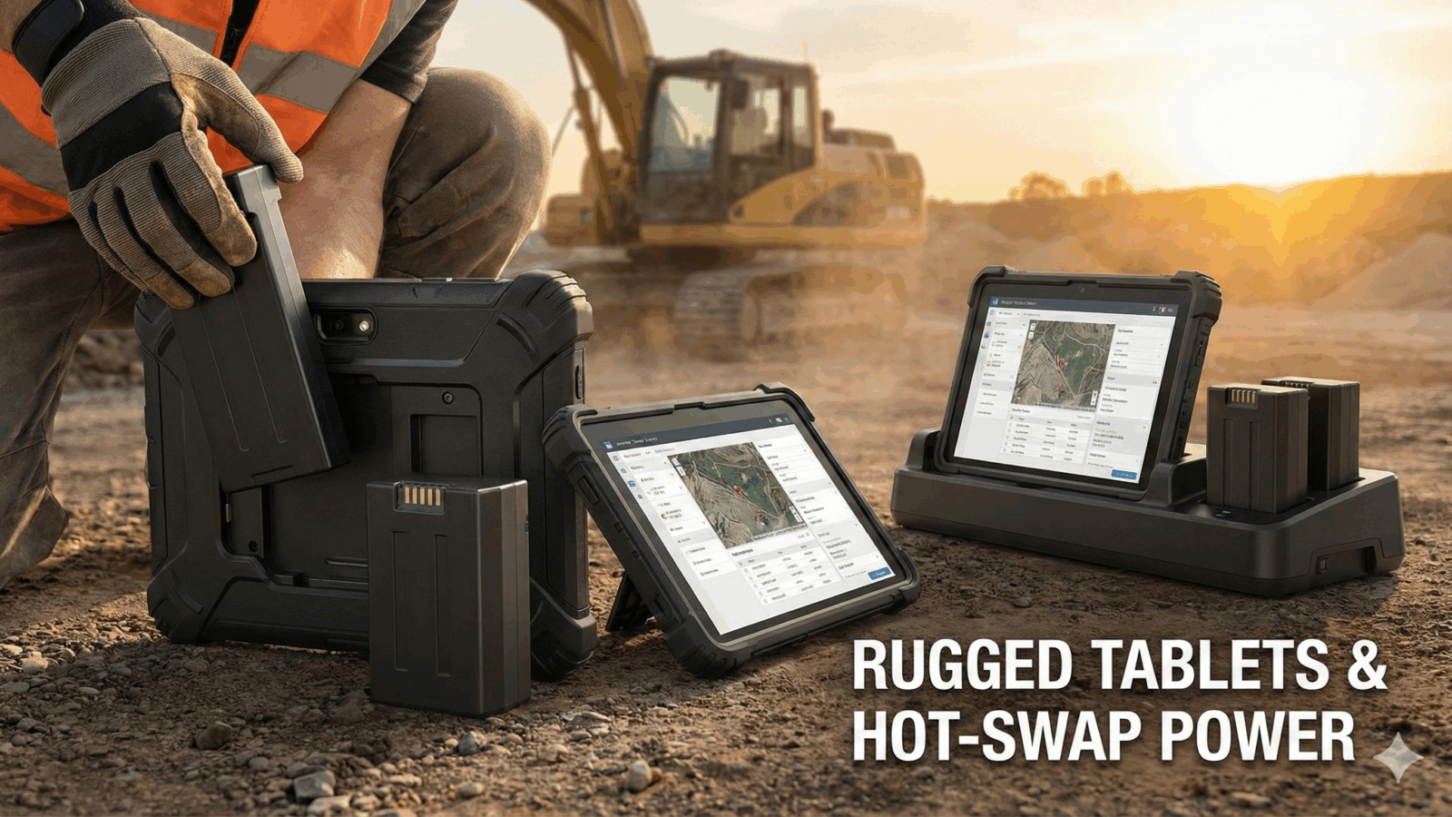 Tablets with Swappable Batteries Rugged Models & Hot-Swaps