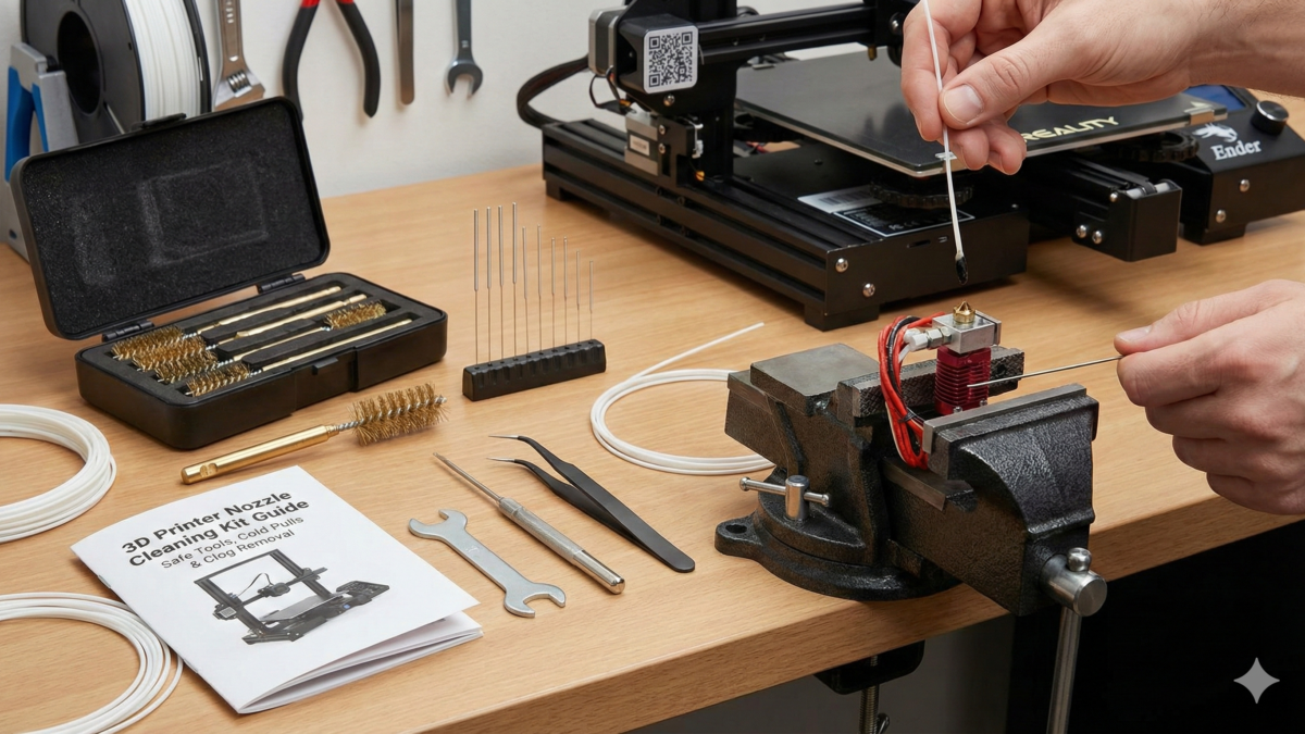 3D Printer Nozzle Cleaning Kit Guide Safe Tools, Cold Pulls & Clog Removal