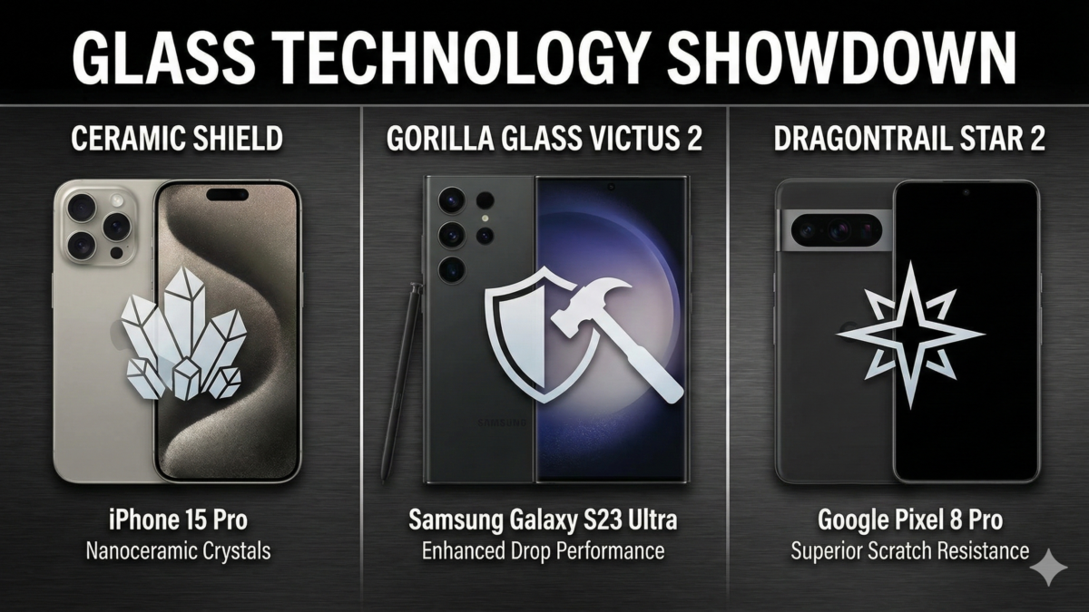Ceramic Shield vs. Gorilla Glass Victus 2 vs. Dragontrail Star 2