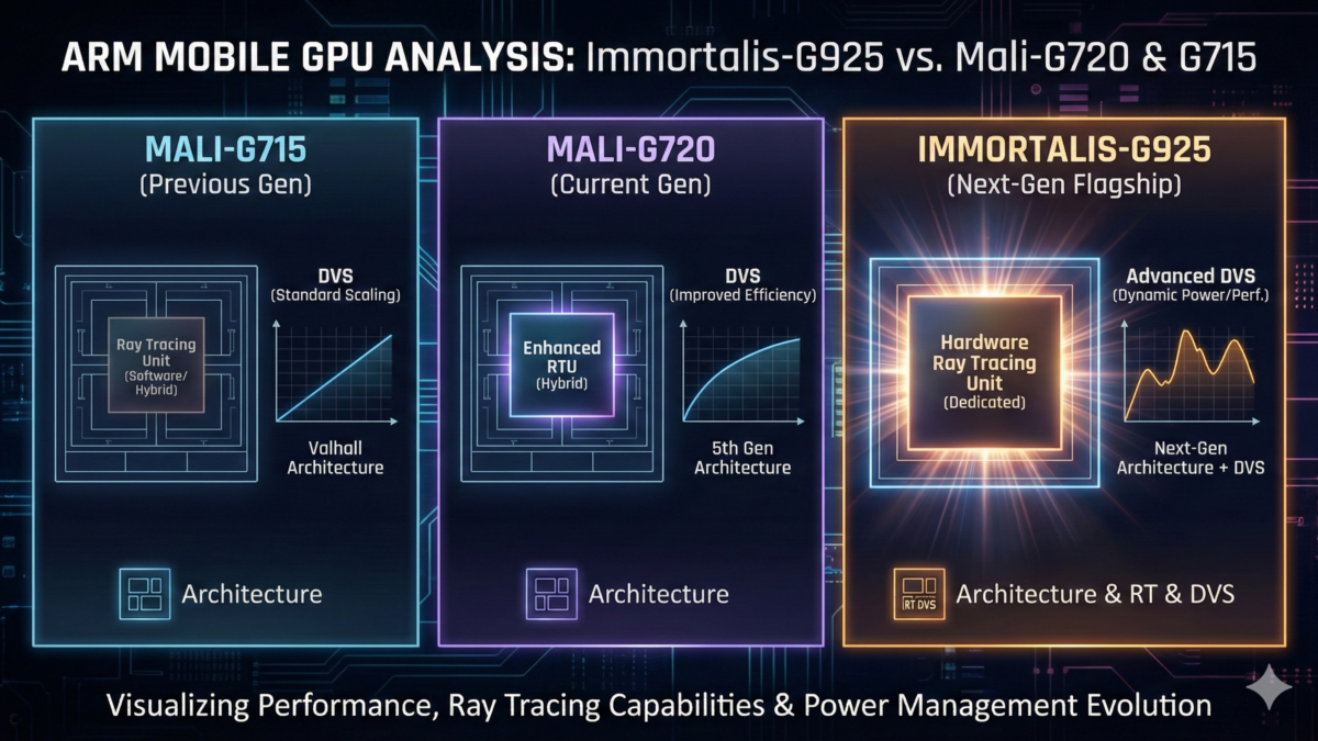 Immortalis-G925 vs. Mali-G720 & G715 Architecture, Ray Tracing & DVS Analysis