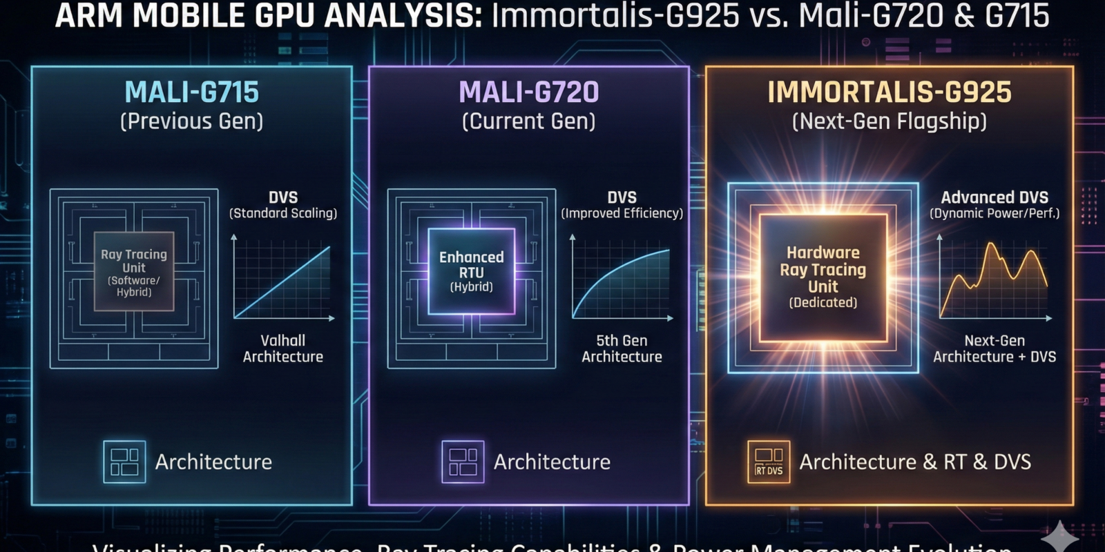 Immortalis-G925 vs. Mali-G720 & G715 Architecture, Ray Tracing & DVS Analysis