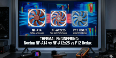 Noctua NF-A14 vs NF-A12x25 vs P12 Redux Thermal Engineering
