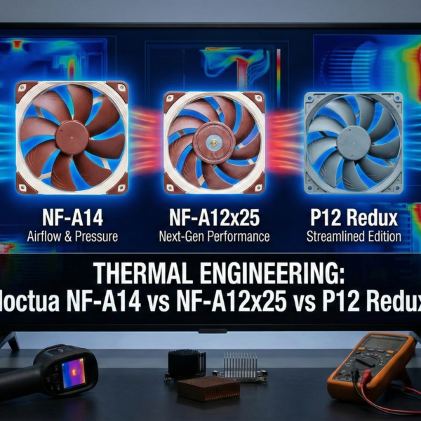 Noctua NF-A14 vs NF-A12x25 vs P12 Redux Thermal Engineering