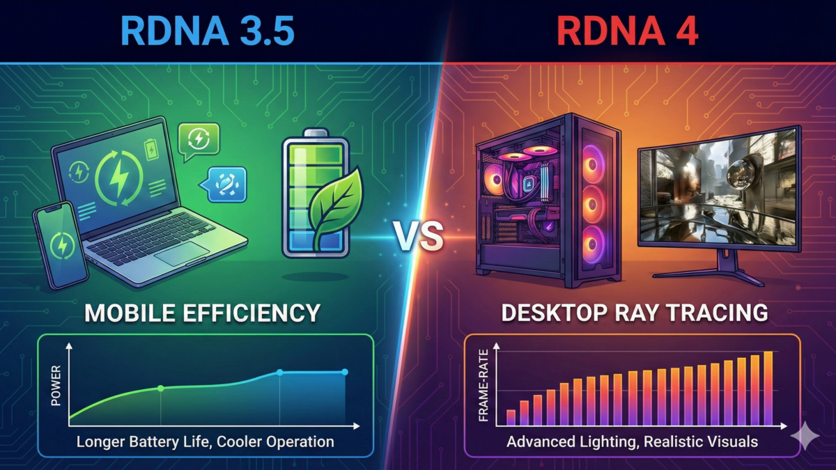 RDNA 3.5 vs RDNA 4 Mobile Efficiency vs Desktop Ray Tracing
