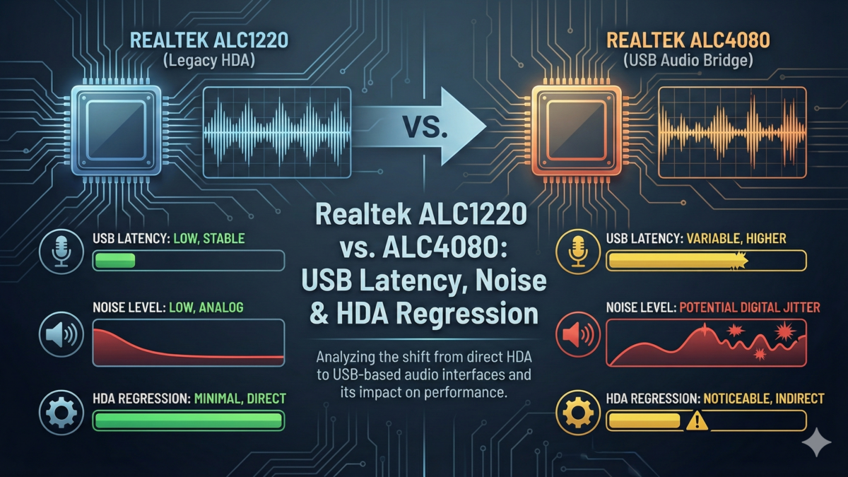 Realtek ALC1220 vs. ALC4080 USB Latency, Noise & HDA Regression