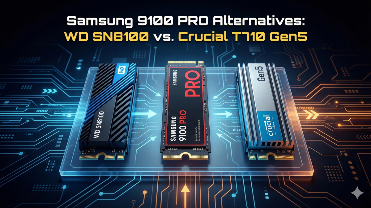 Samsung 9100 PRO Alternatives WD SN8100 vs. Crucial T710 Gen5