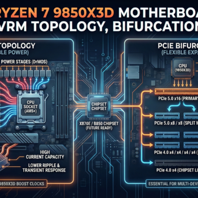 Top Ryzen 7 9850X3D Motherboards VRM Topology, Bifurcation