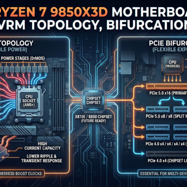 Top Ryzen 7 9850X3D Motherboards VRM Topology, Bifurcation