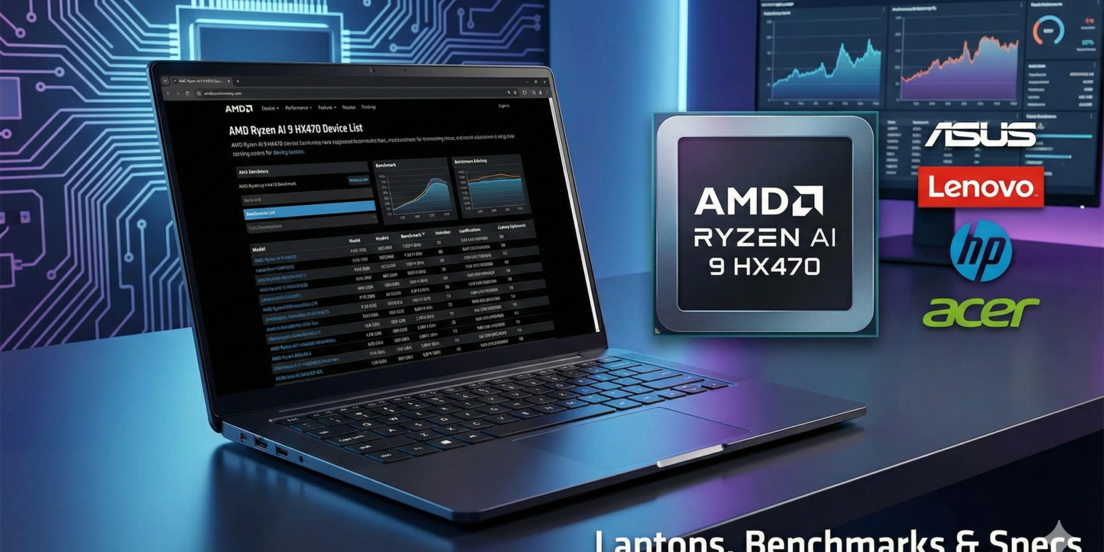 AMD Ryzen AI 9 HX470 Device List Laptops, Benchmarks & Specs