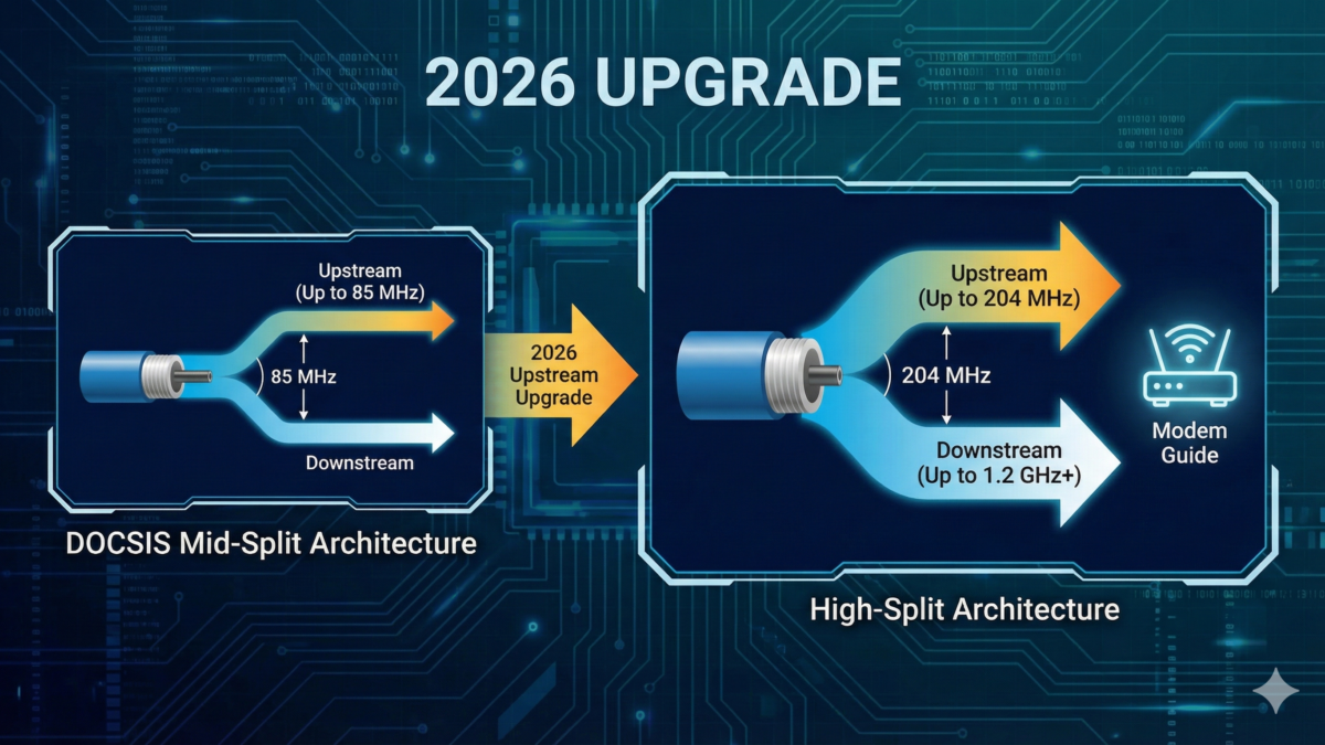 DOCSIS Mid-Split vs. High-Split Architecture 2026 Upstream Upgrade & Modem Guide