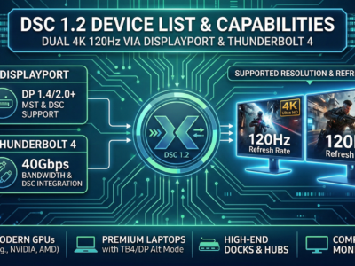 DSC 1.2 Device List Dual 4K 120Hz via DisplayPort & Thunderbolt 4